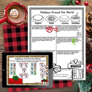holidays around the world math paper and ipad