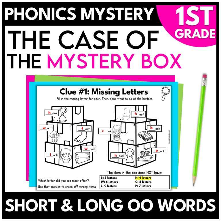 Box 1st Grade Phonics Mystery – Short and Long OO
