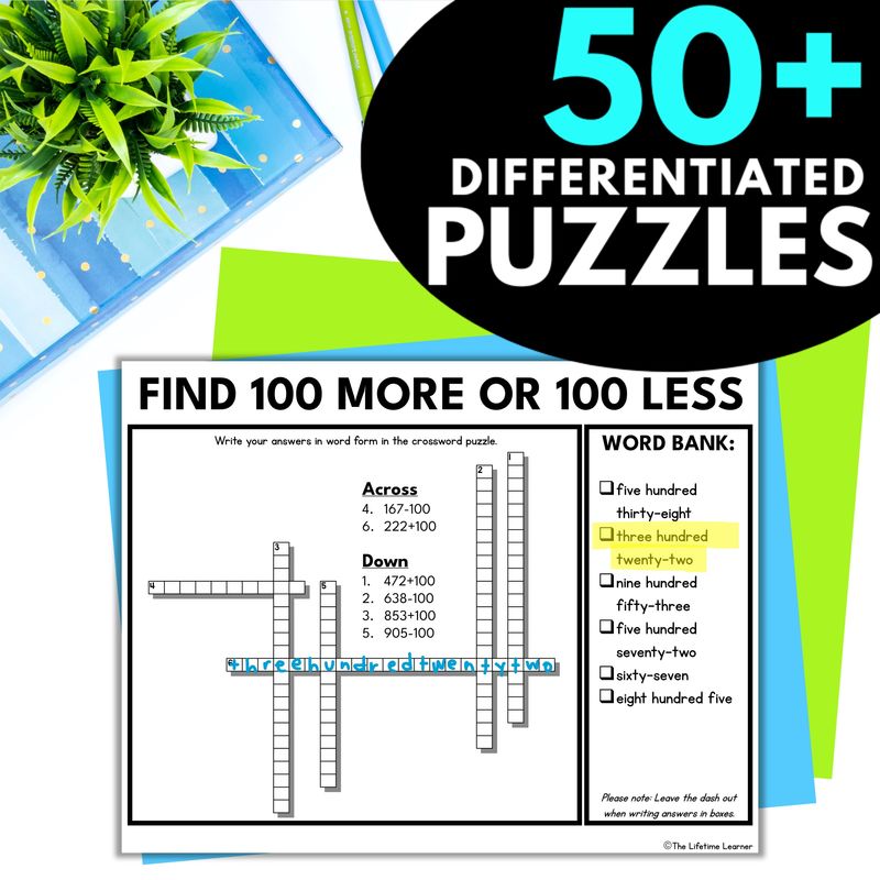 2nd Grade Math Crossword Puzzles - Image 4