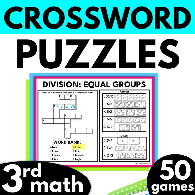 3rd Grade Math Crossword Puzzles