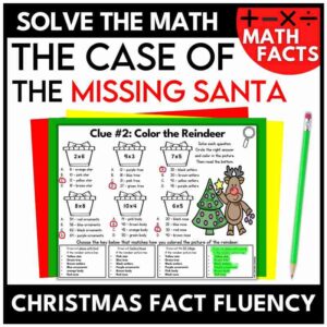 Christmas Math Facts Fact Fluency Mystery