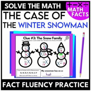 Winter Math Facts Fact Fluency Mystery