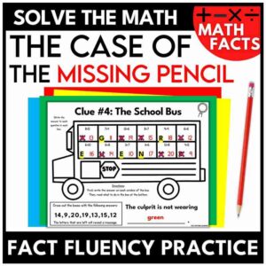 fact fluency mystery back to school math facts
