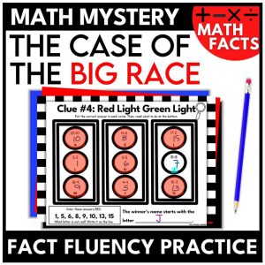 Race Car Math Facts - Fact Fluency Mystery