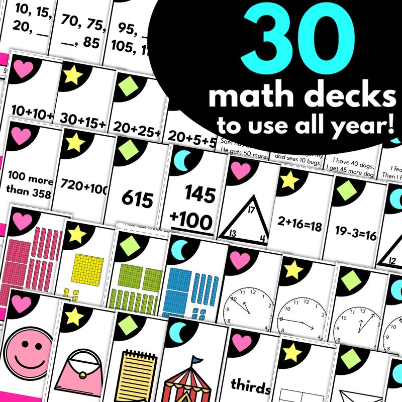 2nd Grade Math Playing Cards - Image 2