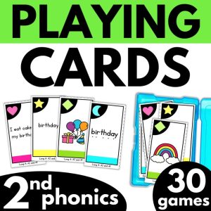 2nd and 3rd Grade Phonics Playing Cards