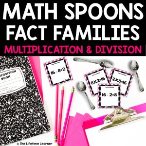 Multiplication and Division Fact Families Math Spoons Card Game