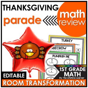 1st Grade Math Review Thanksgiving Room Transformation
