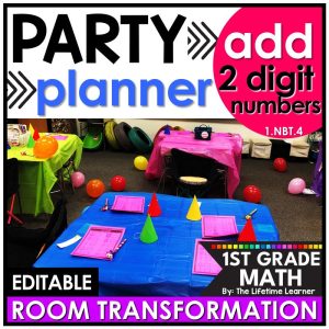 1st Grade Add 2 Digit Numbers Party Room Transformation