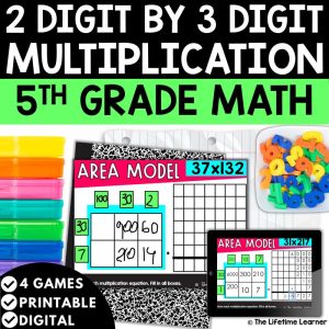 3 Digit by 2 Digit Multiplication 5th Grade Math Task Cards