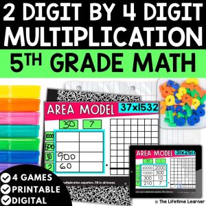 4 Digit by 2 Digit Multiplication 5th Grade Math Task Cards