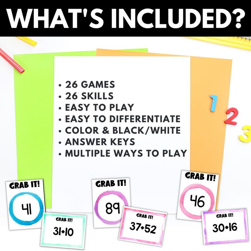 2nd Grade Grab It Math Card Games - Image 2