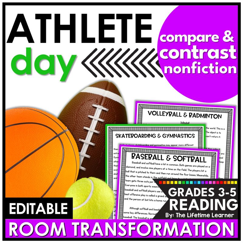 Sports Classroom Transformation Compare & Contrast Reading Passages