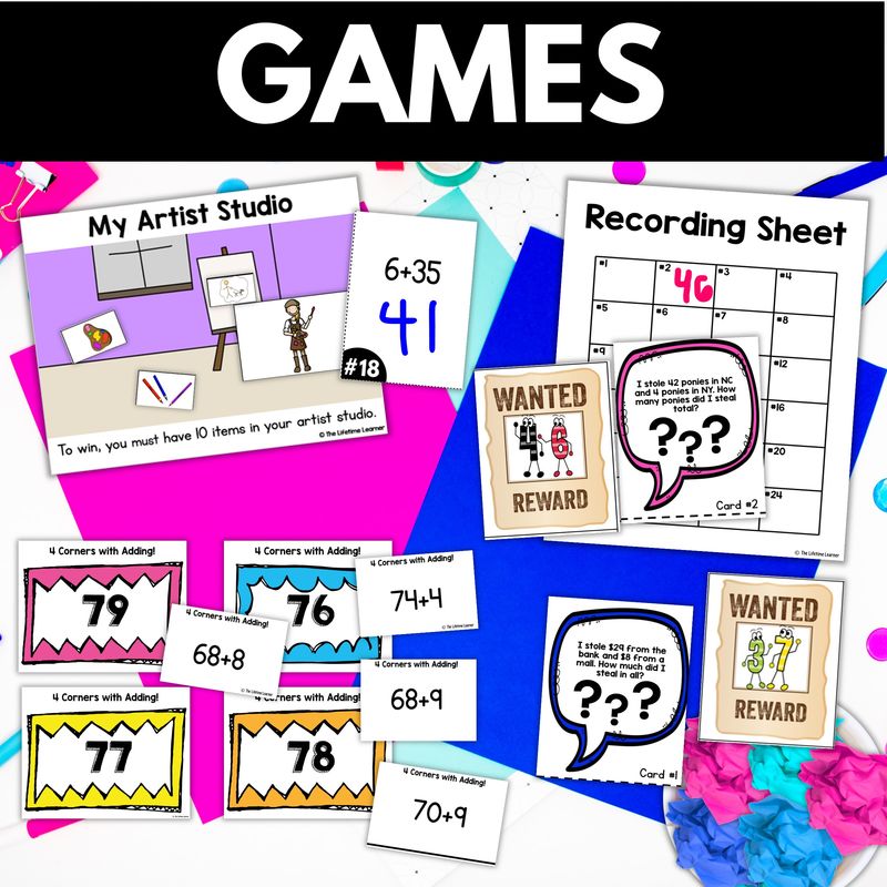 1st Grade Addition to 100 Worksheets - Image 3