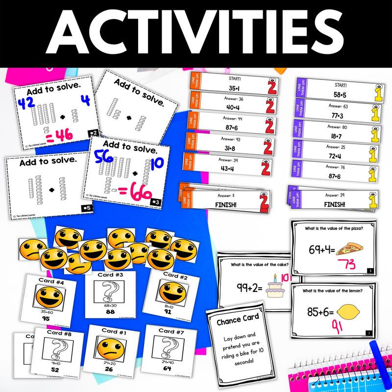 1st Grade Addition to 100 Worksheets - Image 4