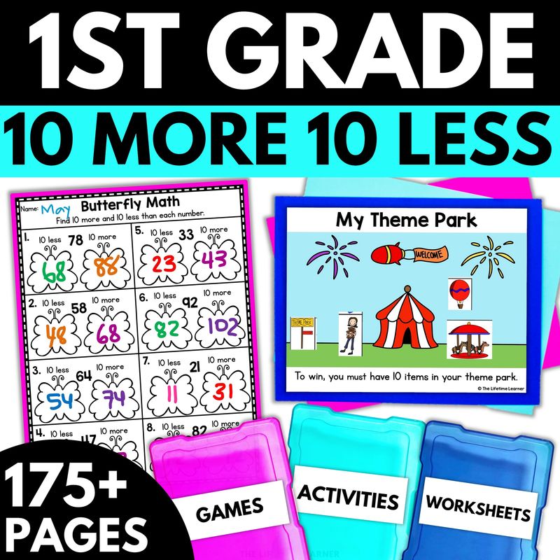 1st Grade 10 More 10 Less Worksheets
