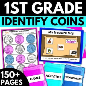 1st Grade Identifying Coins Worksheets
