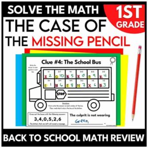 back to school mystery for kindergarten math review