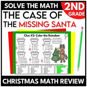 Christmas Mystery 2nd Grade Math Review
