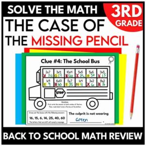Back to School Mystery - 3rd Grade Math Review