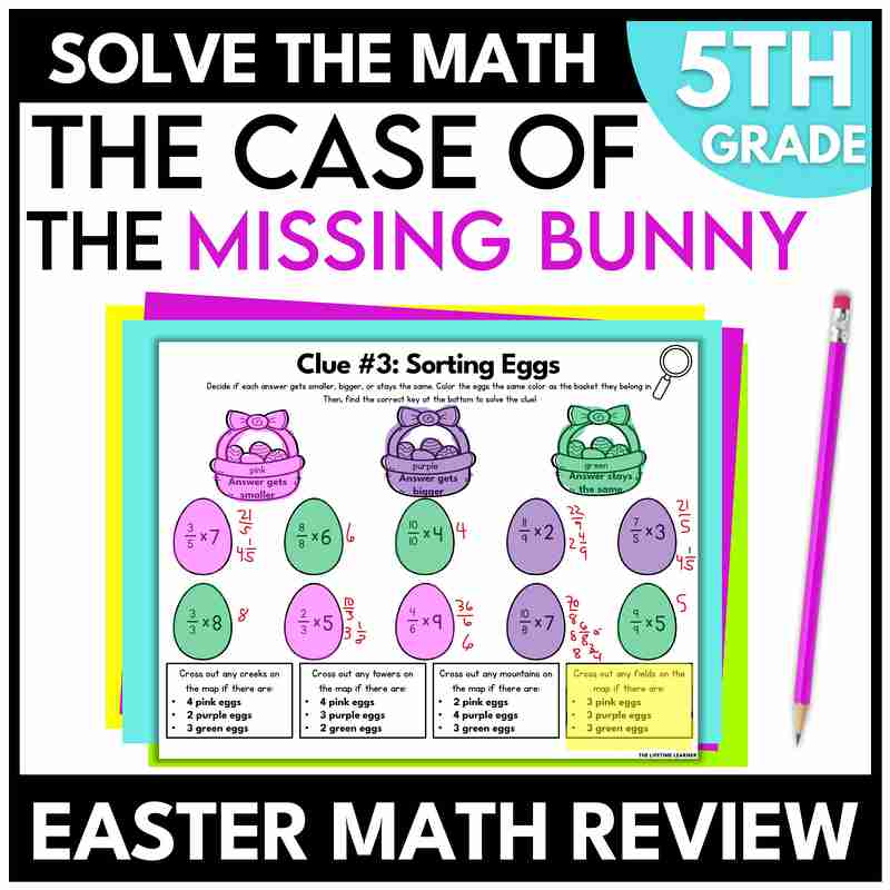 Easter Mystery 5th Grade Math Review