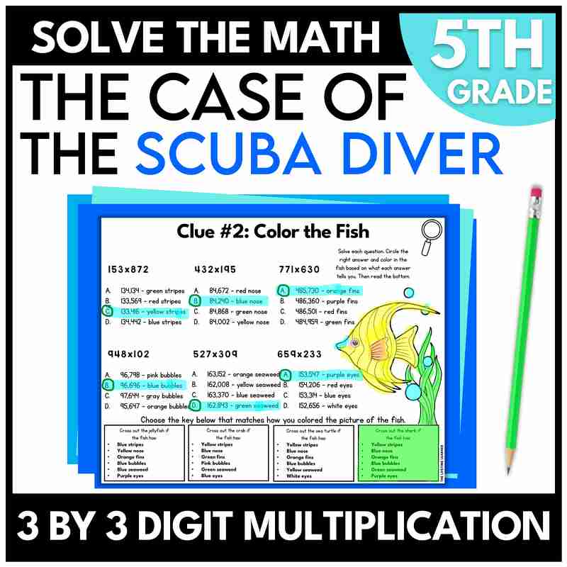 5th grade ocean mystery 3 digit by 3 digit multiplication