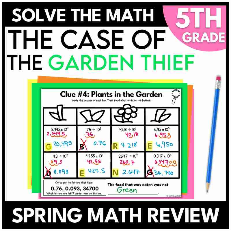 Spring Mystery 5th Grade Math Review