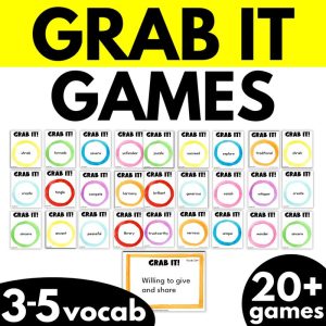 3rd, 4th, & 5th Grade Vocabulary Grab It Card Games