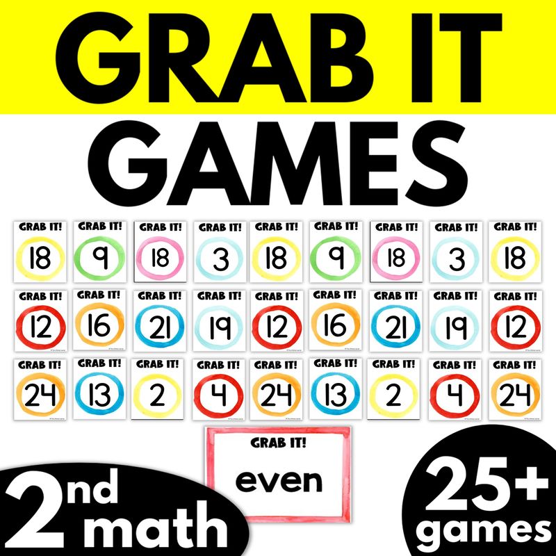2nd Grade Grab It Math Card Games