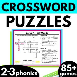 2nd and 3rd Grade Phonics Crossword Puzzles