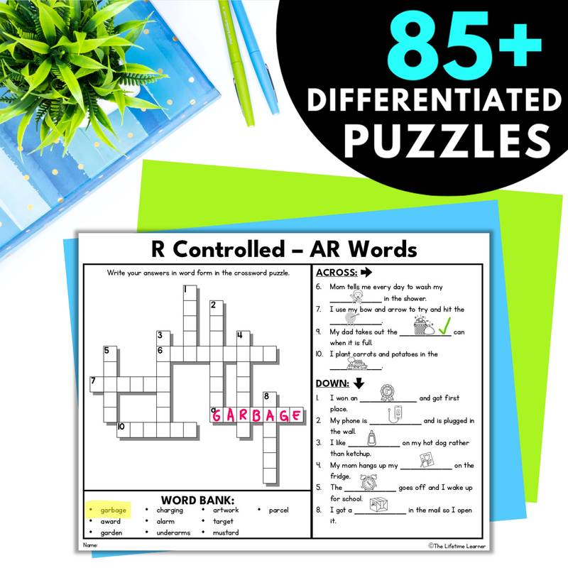 2nd and 3rd Grade Phonics Crossword Puzzles - Image 3