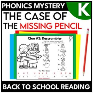 Back to School Kindergarten Phonics Mystery – Alphabet Letters
