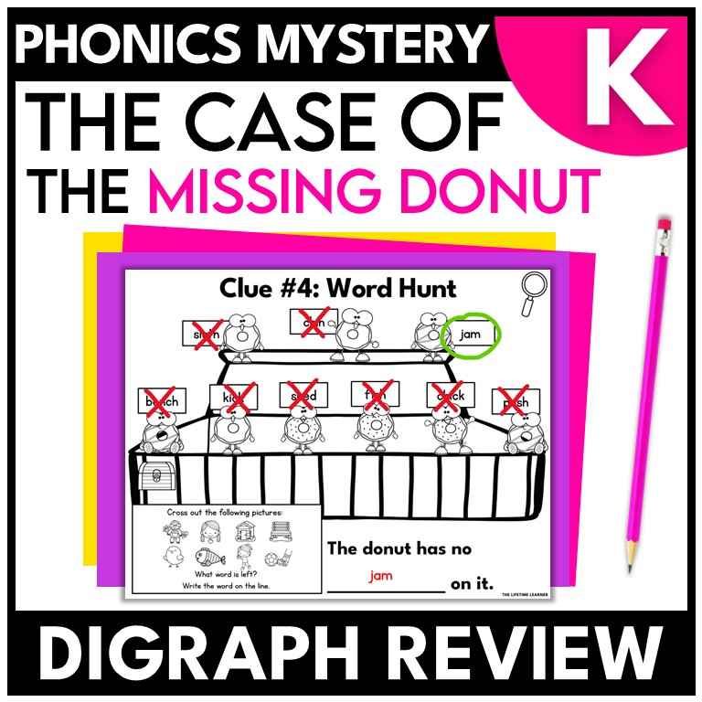 Donut Kindergarten Phonics Mystery – Digraphs Review