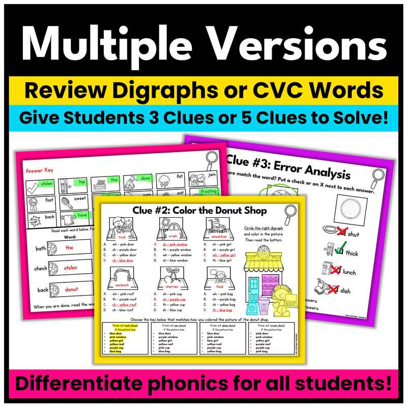 Donut Kindergarten Phonics Mystery – Digraphs Review - Image 3