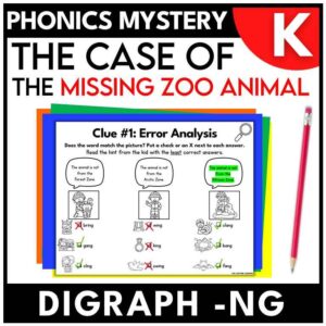 Zoo Kindergarten Phonics Mystery – Digraph NG