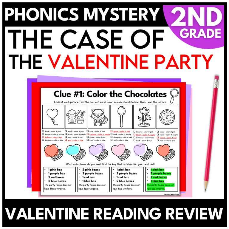 Valentine's Day 2nd Grade Phonics Mystery – Reading Review