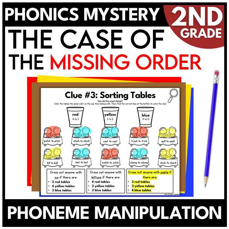 Restaurant 2nd Grade Phonics Mystery – Changing Letters