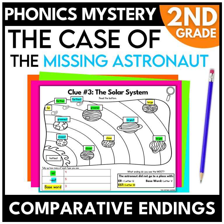 Outer Space 2nd Grade Phonics Mystery – Comparative Endings