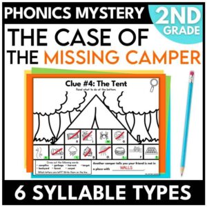 Camping 2nd Grade Phonics Mystery – 6 Syllable Types
