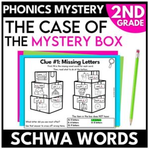 Box 2nd Grade Phonics Mystery – Schwa Words