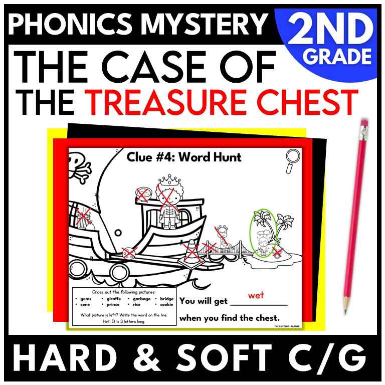Pirate 2nd Grade Phonics Mystery – Hard and Soft C G
