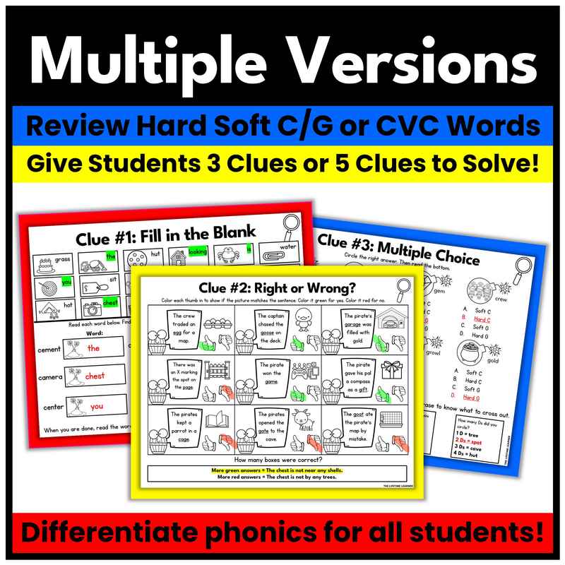 Pirate 2nd Grade Phonics Mystery – Hard and Soft C G - Image 3