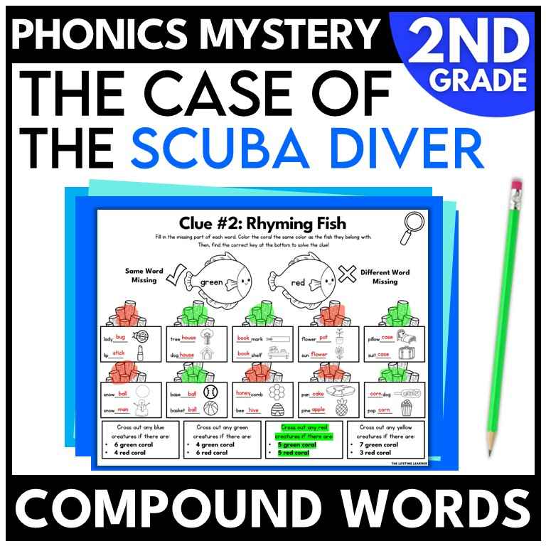 Ocean 2nd Grade Phonics Mystery – Compound Words