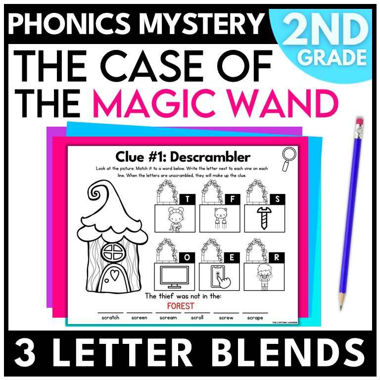 Magic Wand 2nd Grade Phonics Mystery – 3 Letter Blends