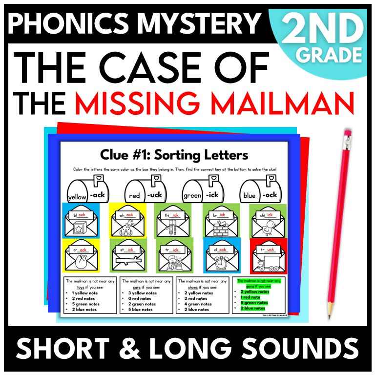 Mailman 2nd Grade Phonics Mystery – Short and Long Vowels