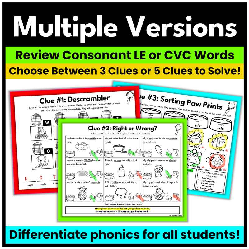 Pet 2nd Grade Phonics Mystery – Consonant LE - Image 3