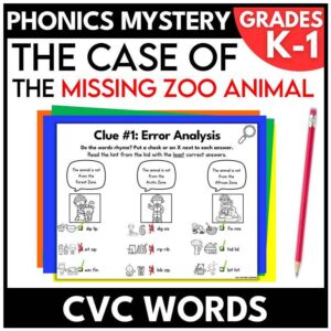 Zoo CVC Words Mystery Game