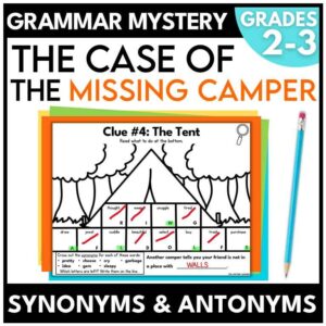 Camping Grammar Mystery – Synonyms and Antonyms