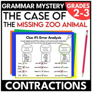 Zoo Grammar Mystery – Contractions