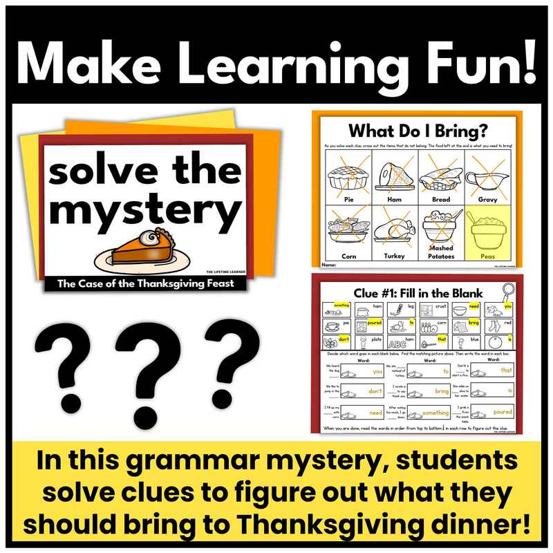 Thanksgiving Grammar Mystery – Review Activity - Image 2